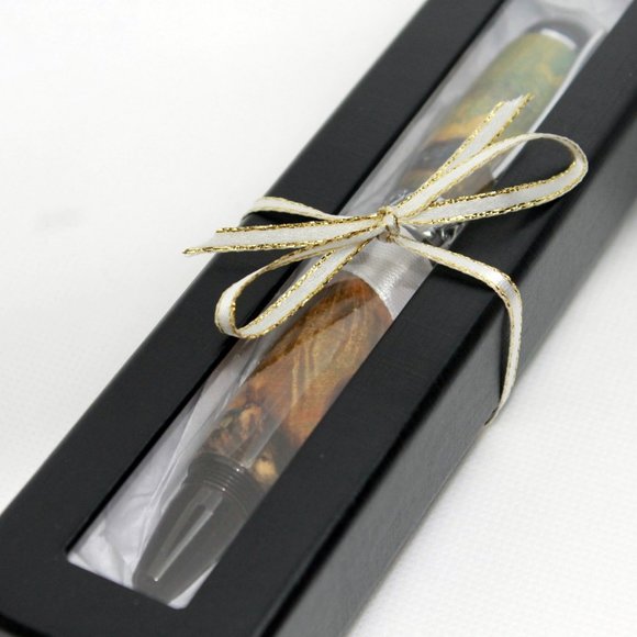 Rose Gold Rollerball Pen - Handmade & Engravable Bethlehem  Custom Rollerball Pen Holy Land Olive Wood